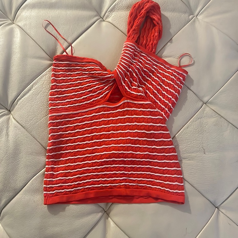 Red striped Zara top